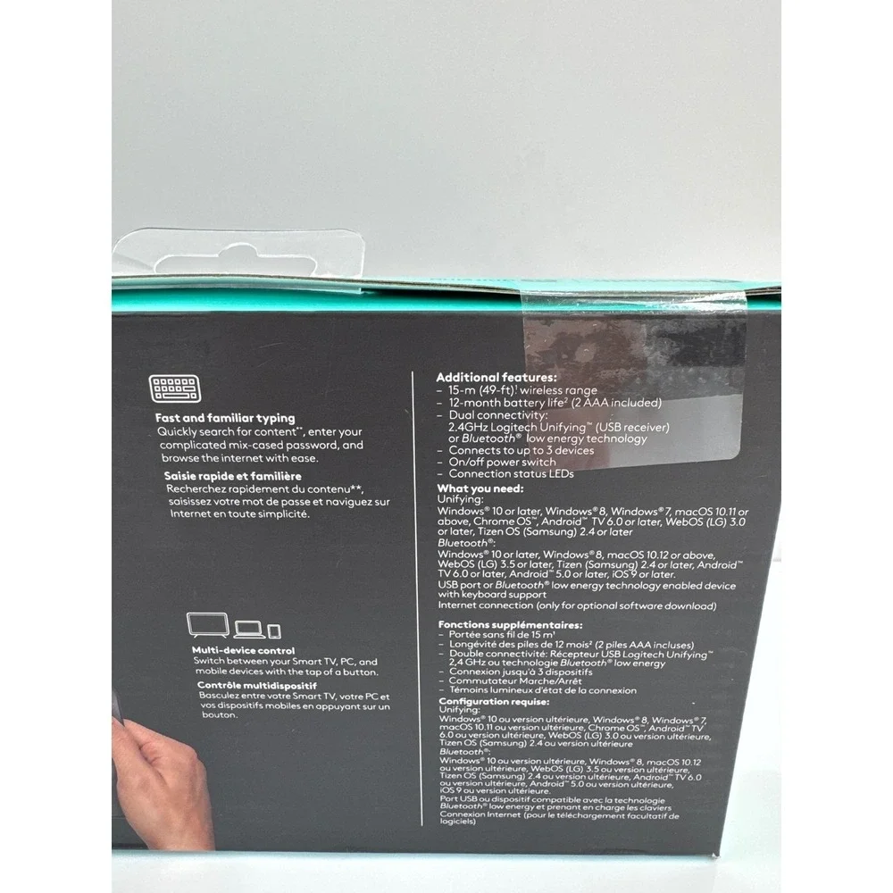 Logitech K600 TV Wireless Keyboard with Touchpad and D-Pad for Smart TV PC  NEW